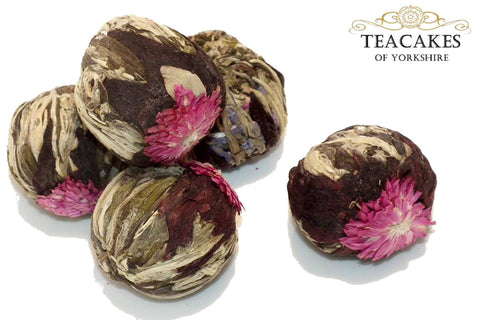 Volcano Flower Burst Flowering Artisan 15 Green Tea balls - TeaCakes of Yorkshire