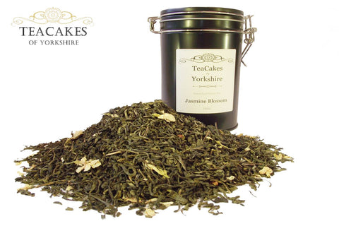 Jasmine Blossom Tea Gift Caddy Green Loose Leaf 100g - TeaCakes of Yorkshire
