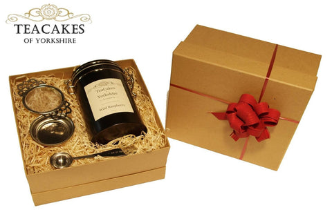 Tea Gift Set Wild Raspberry Green Loose Leaf 100g - TeaCakes of Yorkshire