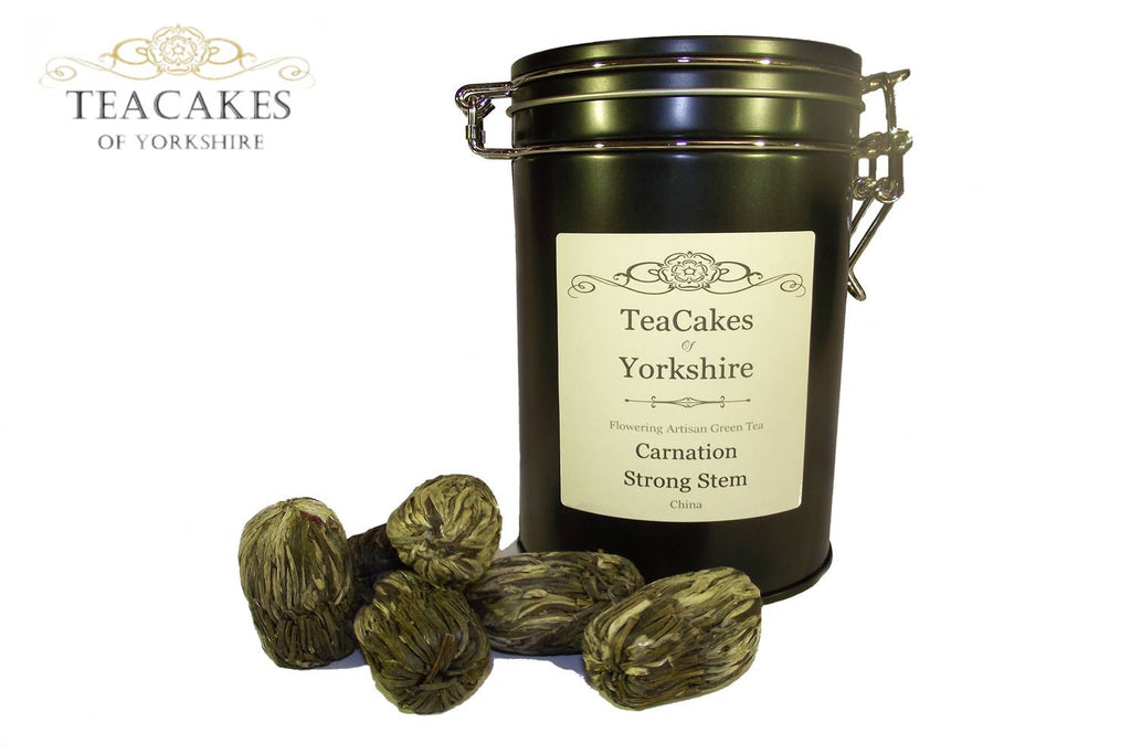 Carnation Flowering Artisan Tea Gift Caddy 6 Balls - TeaCakes of Yorkshire