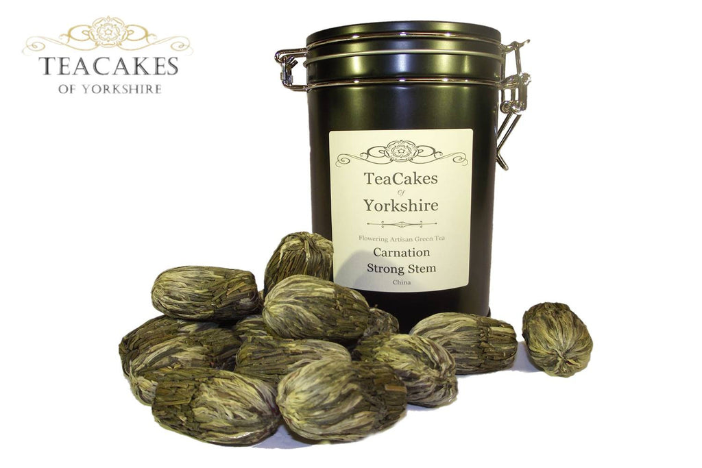 Carnation Flowering Artisan Tea Gift Caddy 15 Balls - TeaCakes of Yorkshire